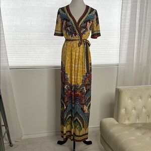 Flying Tomato Multicolor Wrap Maxi Jumpsuit